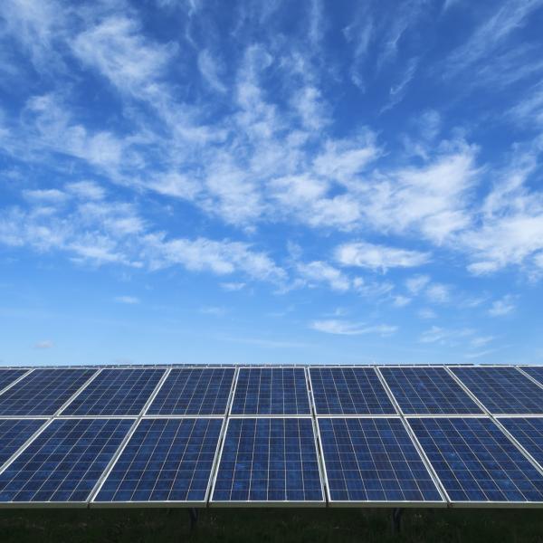 Solar panel and sky