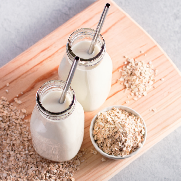 image of oat milk and grains