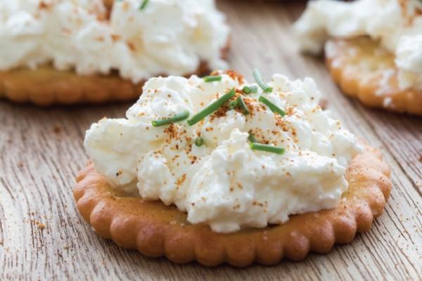 image of cream cheese on a cracker
