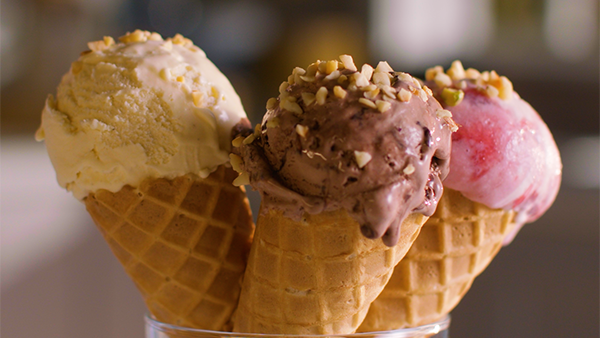 ice cream in cones