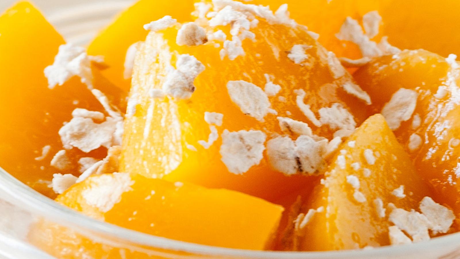 orange fruit on yoghurt parfait