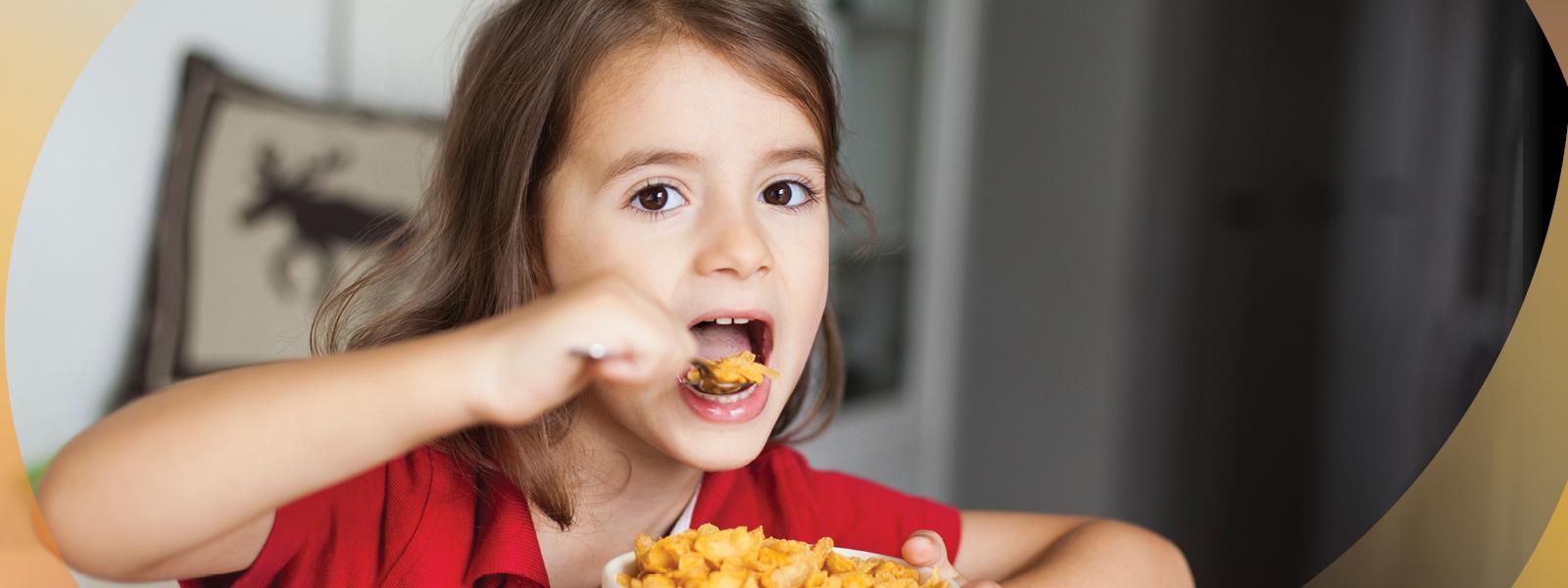 Image of a child eating cereal